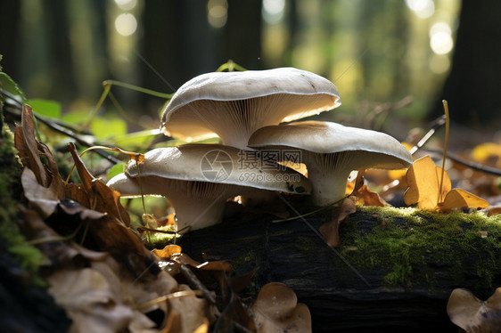 长在苔藓上野山菌图片