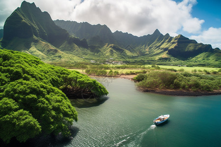 考艾岛海滩户外夏威夷美景背景