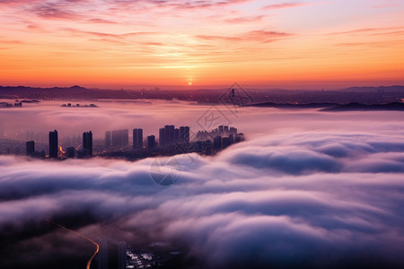 云层上的风景图片