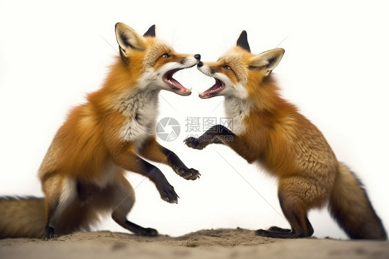 斗争中的狐狸图片