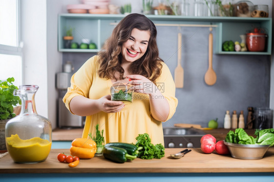 准备烹饪美食的女人图片