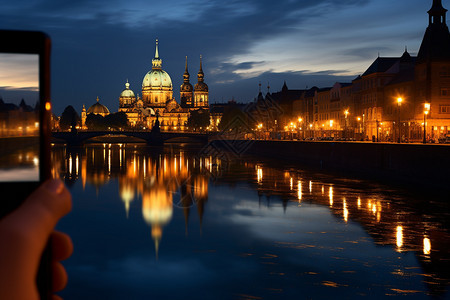美丽的欧洲城市夜景图片