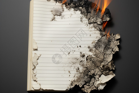 被火烧着的笔记本图片