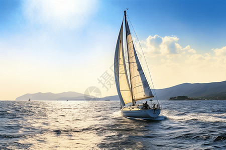 扬帆的帆船背景图片