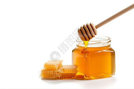 玻璃罐中的蜂蜜图片