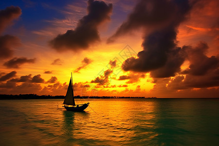 印度洋日落时的美丽景观图片