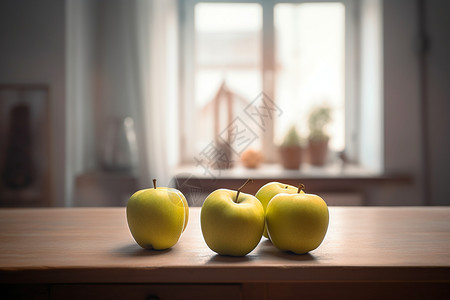 厨房台面上的苹果背景图片