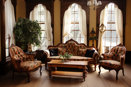 室内的古董沙发图片