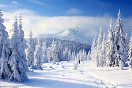 冬天雪松冬季的雪松背景