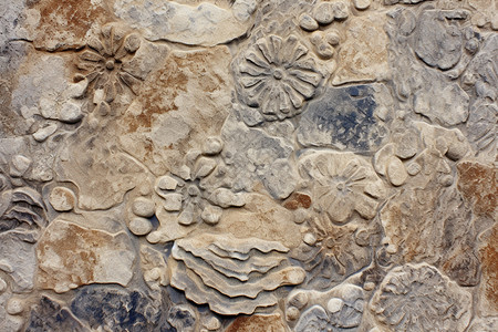 浮雕岩石墙壁背景图片
