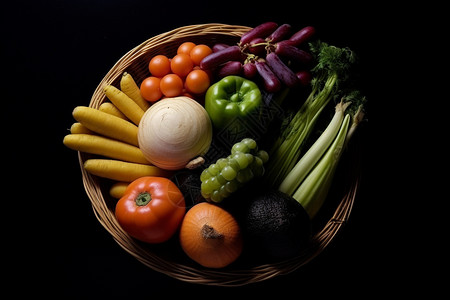 木蓝中的蔬菜水果图片