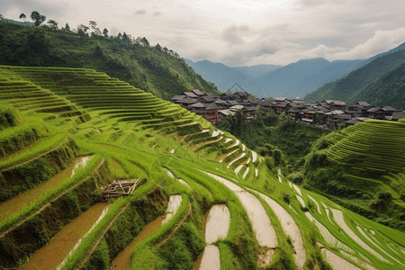 阳朔梯田的美丽景观图片