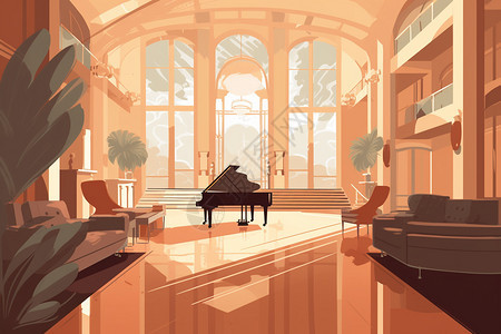 钢琴的插图图片