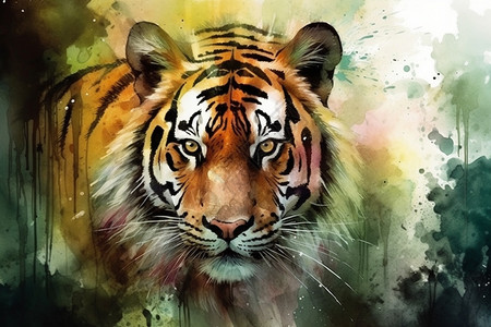 老虎的画背景图片