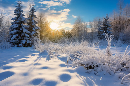 松散的雪地图片