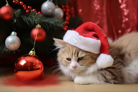 圣诞节的猫咪图片