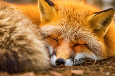 睡眠的狐狸图片