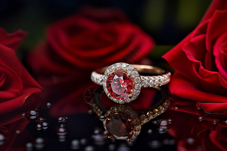 美丽红宝石戒指高清图片