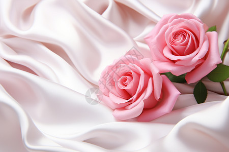 柔软面料上的玫瑰图片