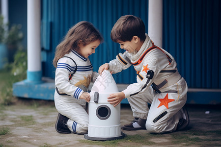 穿宇航服的小孩图片