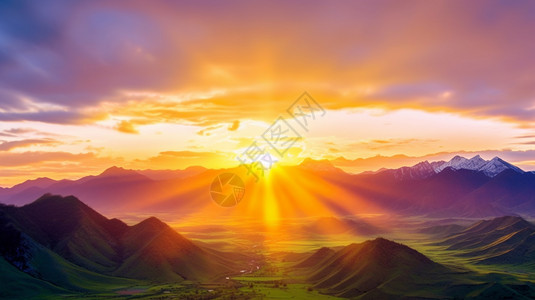 日出时的山脉图片