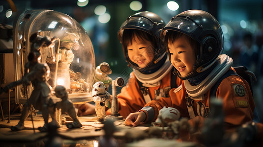 探索宇宙的小孩图片