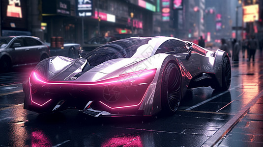 紫色的未来汽车图片