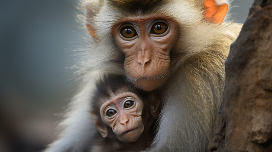 猴妈妈和宝宝图片