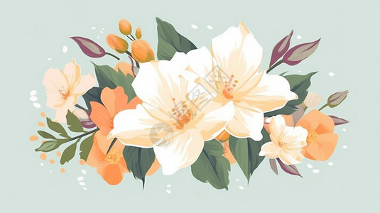 彩色的鲜花插画背景图片