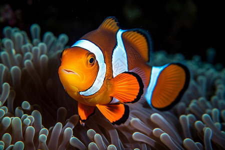 可爱小丑鱼水族馆的小丑鱼背景