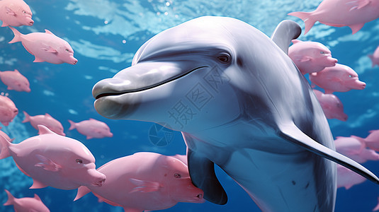 可爱的海豚群图片