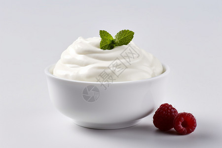 碗中白色的酸奶图片
