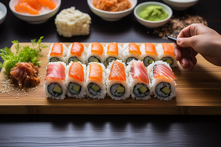 好吃的海鲜寿司图片