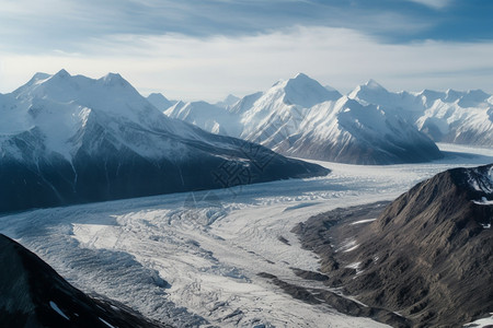 阿拉斯加冰川美丽的阿拉斯加山脉景观背景