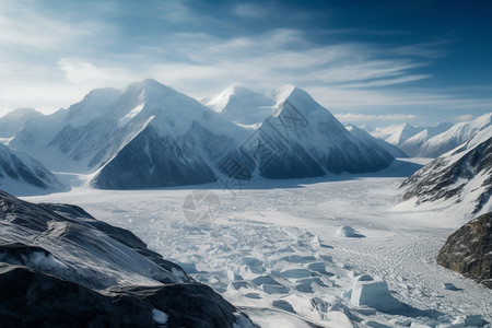 阿拉斯加湾阿拉斯加山脉的美丽景观背景