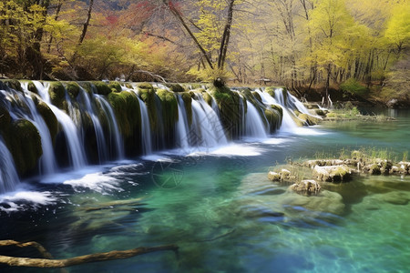 湍急的河流背景图片