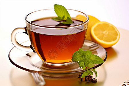 新鲜泡制的红茶背景图片