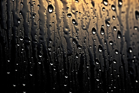 窗户滴落的雨滴图片