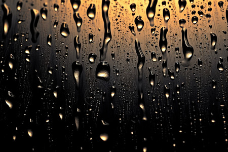 玻璃上滴落的雨滴图片