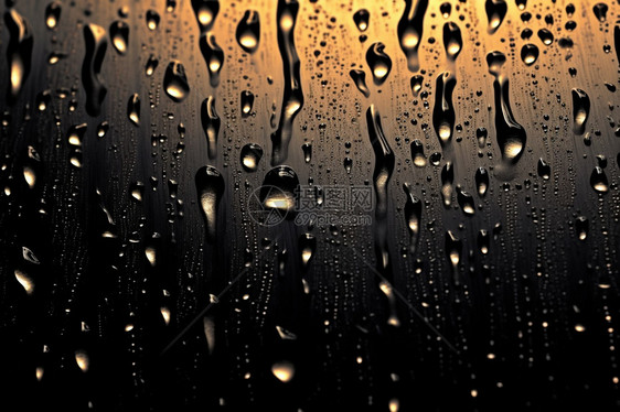 玻璃上滴落的雨滴图片