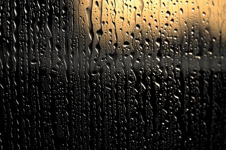 雨天窗户滴落的雨滴图片