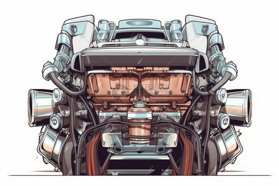 汽车发动机结构图图片