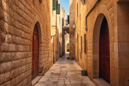 以色列城市的街道景观背景图片