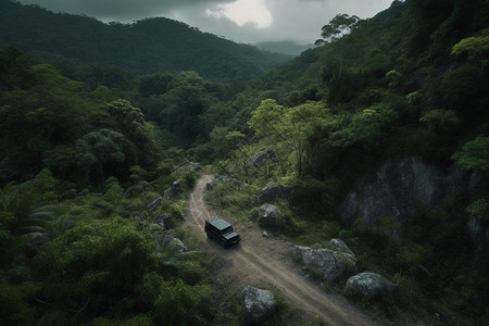 蜿蜒的山路图片