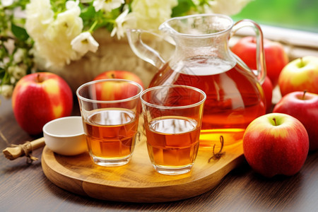 健康营养的苹果和苹果汁图片