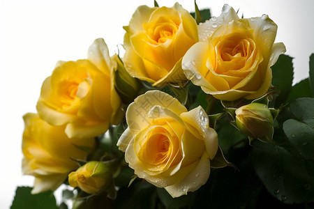 浪漫的黄玫瑰背景图片