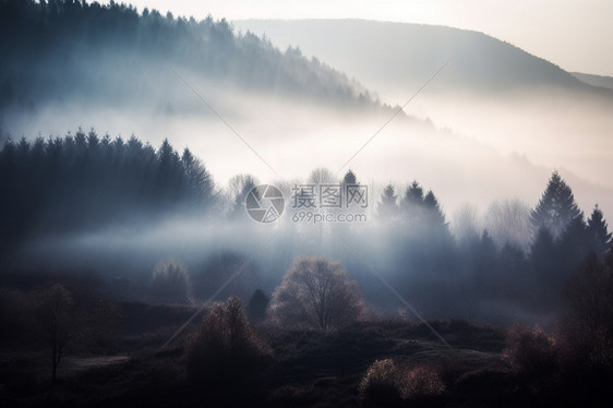 森林上的薄雾图片