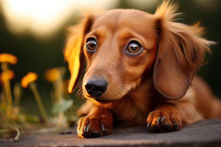 俏皮可爱的腊肠犬图片