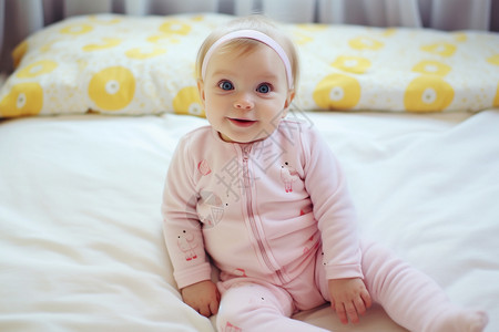穿粉色衣服的婴儿图片