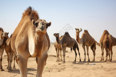 沙漠上的骆驼高清图片